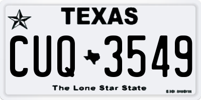 TX license plate CUQ3549