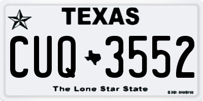 TX license plate CUQ3552