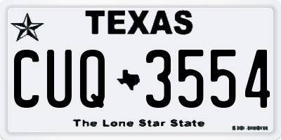 TX license plate CUQ3554