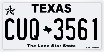 TX license plate CUQ3561