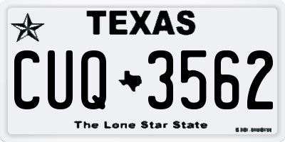 TX license plate CUQ3562