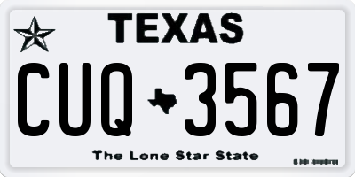 TX license plate CUQ3567