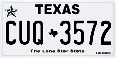 TX license plate CUQ3572