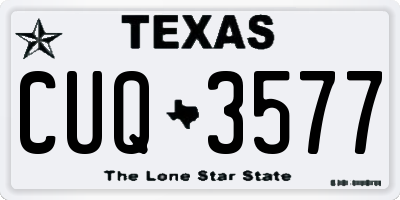 TX license plate CUQ3577