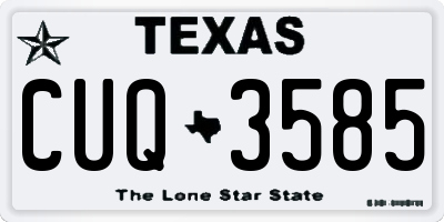 TX license plate CUQ3585
