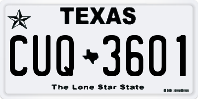 TX license plate CUQ3601
