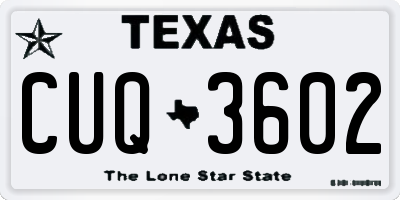 TX license plate CUQ3602