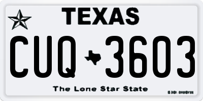 TX license plate CUQ3603