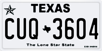 TX license plate CUQ3604