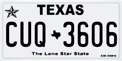 TX license plate CUQ3606