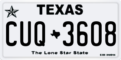 TX license plate CUQ3608