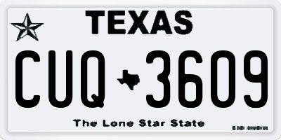 TX license plate CUQ3609