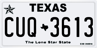 TX license plate CUQ3613