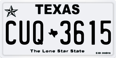 TX license plate CUQ3615