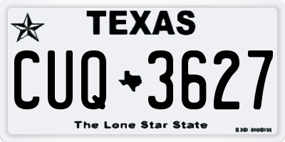 TX license plate CUQ3627