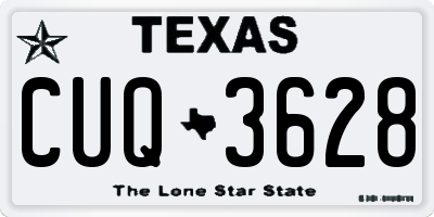 TX license plate CUQ3628