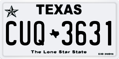 TX license plate CUQ3631