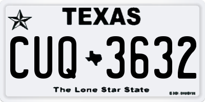 TX license plate CUQ3632