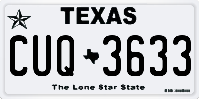 TX license plate CUQ3633