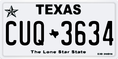 TX license plate CUQ3634