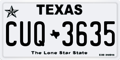 TX license plate CUQ3635