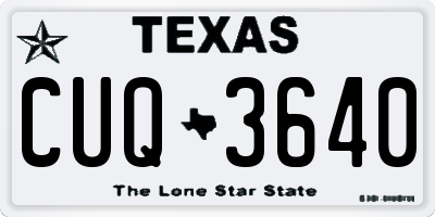 TX license plate CUQ3640