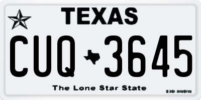 TX license plate CUQ3645