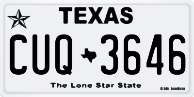 TX license plate CUQ3646