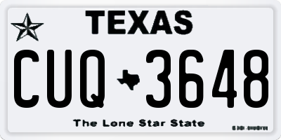 TX license plate CUQ3648