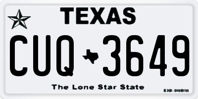 TX license plate CUQ3649
