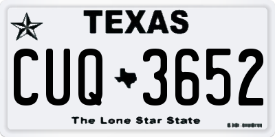 TX license plate CUQ3652