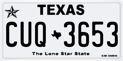 TX license plate CUQ3653