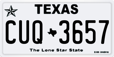 TX license plate CUQ3657