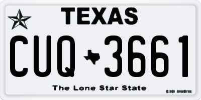 TX license plate CUQ3661