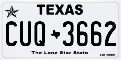 TX license plate CUQ3662