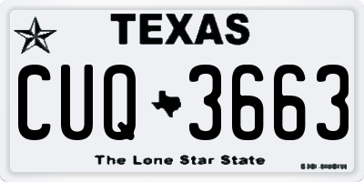 TX license plate CUQ3663