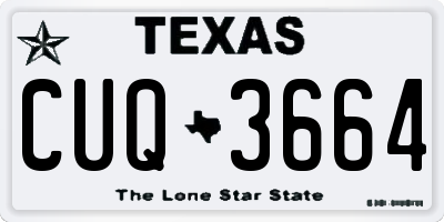 TX license plate CUQ3664