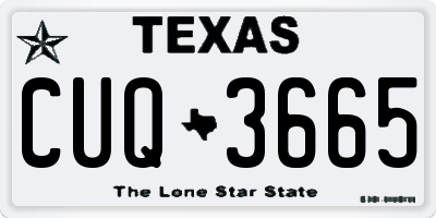 TX license plate CUQ3665