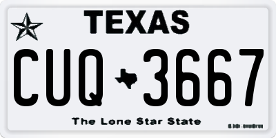 TX license plate CUQ3667