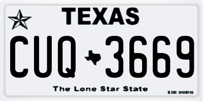 TX license plate CUQ3669