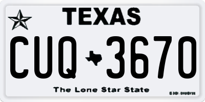 TX license plate CUQ3670