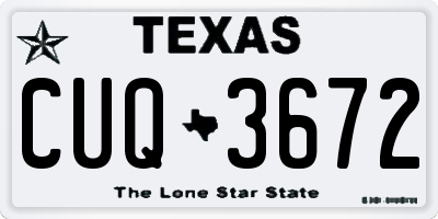 TX license plate CUQ3672