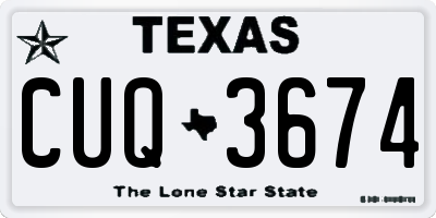 TX license plate CUQ3674