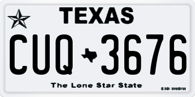 TX license plate CUQ3676