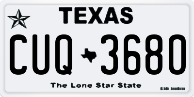 TX license plate CUQ3680