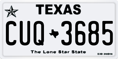 TX license plate CUQ3685