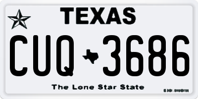 TX license plate CUQ3686