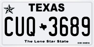 TX license plate CUQ3689