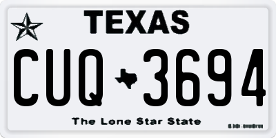 TX license plate CUQ3694
