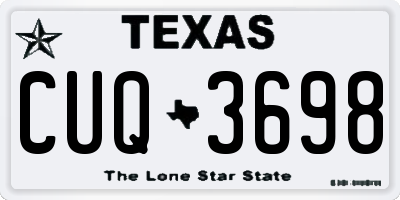 TX license plate CUQ3698
